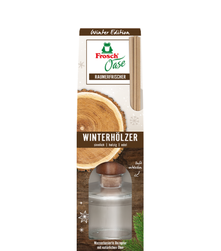 Packshot Frosch Oase Raumerfrischer Winter Edition Winterhölzer