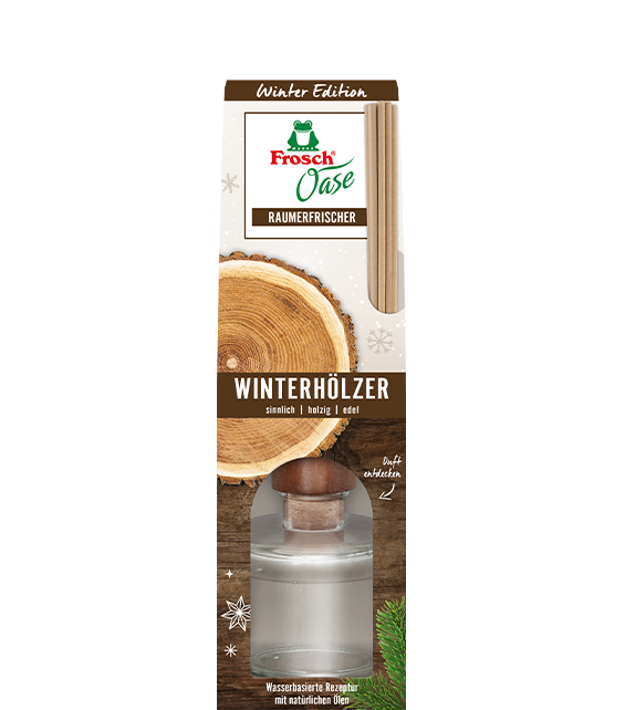 Packshot Frosch Oase Raumerfrischer Winter Edition Winterhölzer