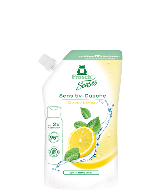 Frosch Senses Zitronenminze Sensitiv-Dusche Nachfllbeutel | frosch.de